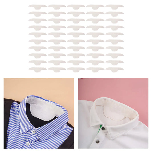 50Pcs  Sweat Pads Collar Protector For Men/Women Disposable Shirt Neck Liners With Adhesive.